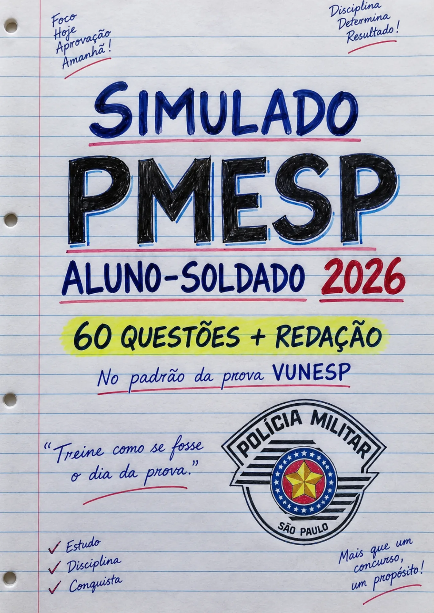 Capa do Simulado Preparatório PMESP 2026