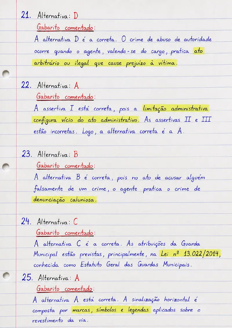Prévia 3 de 3 do Simulado — gabarito comentado